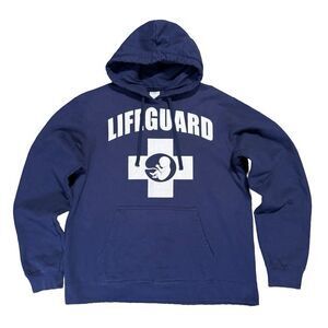 Lifeguard Womens Hoodie Large Sweatshirt Blue Pro Life Baby Womb Pregnant Mom